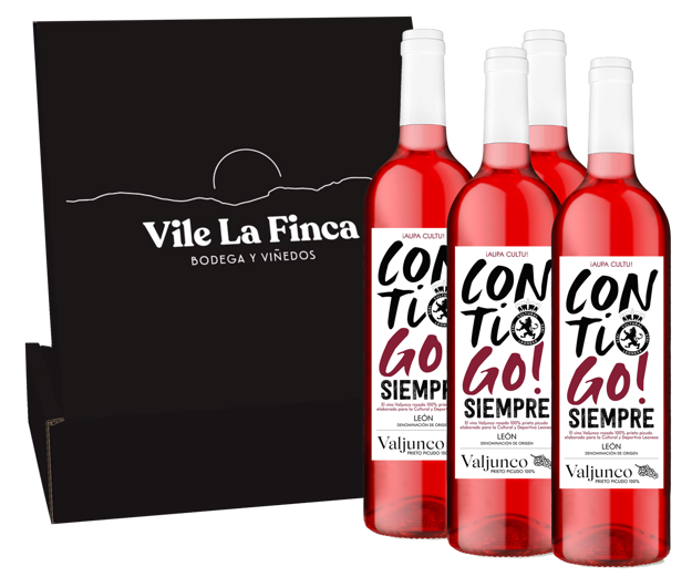 Valjunco Rosado Edición Limitada CONTIGO! Cultural y Deportiva Leonesa. Estuche 4 botellas.